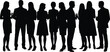 © MstSalema - Business People Networking Silhouette Collection Vector, Corporate Professionals Standing and Conversation Group Illustration Isolated on White Background for Presentation Design