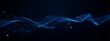 © Vactor Viky - Abstract dark blue futuristic digital network background with glowing particles, wireframe waves and cyber data flow