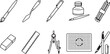 © Musharof - Drawing Tools Line Icon Set Vector – Art & Stationery Equipment Illustration
