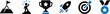 © MDRAJU - Business success and achievement icon set for goal accomplishment and leadership motivation isolated