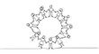© Gege - Diverse People Holding Hands in Circle, Unity and Community Concept, Line Art Style