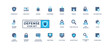 © tareq - Cybersecurity attack and defense icon set for network protection and digital safety concepts