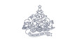 © Joyo - Hand Drawn Continuous Line Art of Christmas 2026 Toys and Decorated Holiday Tree