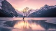© artistmamon - Lone tree at sunset in mountainous landscape