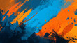 © cuip - Vibrant Orange and Blue Abstract Brushstroke Art