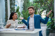 © aFotostock - Two Businesspeople argument conflict burnout. Multiracial coworker occupation stress mistake negative guilt irritation emotion problems. people arguing conflict diversity men women displease at work