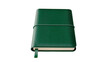 © Constantin - Green leather journal with elastic band and ribbon bookmark, isolated on transparent background