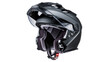 © Maria - Black modular motorcycle helmet with open chin bar, isolated on transparent background