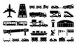 © MstChufia - Editable airport ground support silhouette vector icon bundle