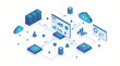 © Andi - Isometric Building Icon Set Vector Illustration with Modern City Architecture, Urban House, Skyscraper, Apartment and Business Construction Elements