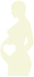 © Hela - Beige Silhouette of a Pregnant Woman with a White Heart on the Belly Representing Maternal Love and Prenatal Care Concept Isolated on Transparent PNG