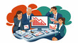 © heru - Business team stressed by falling financial charts and market crash