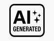 © Mun taha Design - Ai generated label within a rounded square frame a black vector graphic on a white background artificial intelligence machine learning