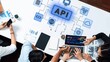 © InfiniteFlow - Collaborative Workspace with People Analyzing Data and Developing API Solutions in a Modern Office Environment. Entropy.