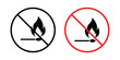 © rocky - No fire sign black and white pictogram set