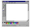 © anilkumar - Retro computer graphics software interface with blank canvas and tool palette