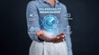© Grow with Dani - Businesswoman Holding Blue Vulnerability Management Hologram