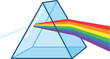 © Robiul - Triangular prism refracting light into rainbow spectrum vector illustration