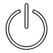 © MDSHAHIN - A clean black and white line art vector icon of a circular power button with an embedded indicator light, perfect for device control graphics, electronics interfaces, or minimalist startup symbol desi