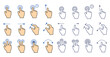 © hannan graphis  - Set of hand gesture icons for touchscreen interface design with interface