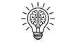 © Irtiko - Black and white vector illustration of a brain inside lightbulb