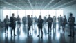 © Halim - Generative AI depicts a busy corporate office with silhouettes of professionals