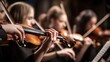 © wahyu - Classical orchestra performance.  Close-up view of musicians playing violins