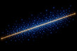 © Ruth - Scattered blue data points with golden regression line, linear regression concept