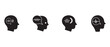 © BIBI - human heads with white ECG line and speech bubble symbols inside  communication and health concept