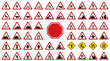 © udin - Collection of international road traffic safety warning sign icons