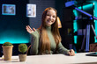 © DC Studio - Young female influencer filming a vlog indoors using modern equipment, content creator sharing lifestyle moments, engaging followers through social media live.