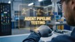 © FiligreeDigital - Engineer interacting with advanced holographic pipeline testing interface on a smart wrist device, visualizing automated agent workflow in a modern industrial setting