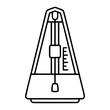 © MdMinhajul - Minimalist vector icon of a metronome for music practice, featuring line art outline style, hand-drawn aesthetic, scalable graphic design element perfect for musicians, apps, and print materials.