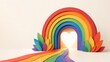 © Wasun - Rainbow arch paper path heart lgbtq pride colorful decor