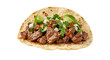© Sapphire - Delicious Carne Asada Taco with Fresh Toppings and Lime Slices