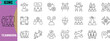 © Potol - Teamwork collaboration business line icons. people icon set, gears icon set, puzzle icon set