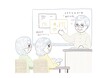 © 副島　紀子 - カルチャー講座で座って先生の講義を聞いて学ぶ二人のシニアの女性