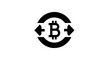 © dindha - Editorial illustration of a black Bitcoin logo representing cryptocurrency exchange, digital trading flow, and global financial transactions