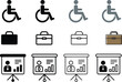 © Ready Bundel - Accessible business icons, disability symbols, briefcase and presentation graphics