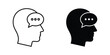 © PixoraStock - Human head silhouette with speech bubble icon communicating ideas during thought process for conceptual design