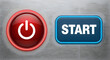 © MDSaifur - Red power button and blue start button on digital background