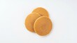 © PhotoHub - Three golden brown pancakes isolated on white background