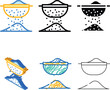 © sevector - styleset flour sift color icon vector. flour sift sign. isolated symbol illustration