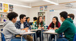 © Shawn - Diverse High School Students Group Studying Together in Classroom
