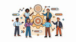 © kimis - Diverse team collaborates around a large gear symbolizing synergy and process