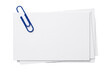 © Nadira - Blank white index cards with blue metal paper clip