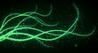 © zahid - Abstract Green Glowing Energy Lines and Sparkling Particles on Black Background for Futuristic Digital Design