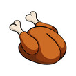 © Muhammadferi - Roasted chicken vector illustration whole fried turkey cartoon icon for thanksgiving dinner design isolated on transparent background food