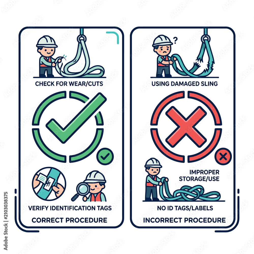 Industrial safety infographic showing correct and incorrect procedures ...