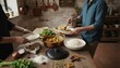 © QuoDesign - Friends sharing homemade chicken curry at home